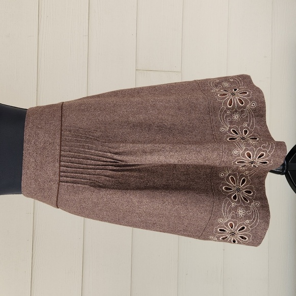 VTG Brown Tweed Wool-blend YOU ARE YOU Knee-length Skirt (L) - Picture 15 of 15